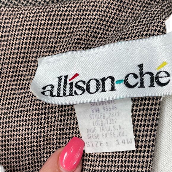 VTG 80s Tan Black Maxi Dress XL Embroidered Vest Cottage Boho Prairie Gingham - Picture 9 of 11